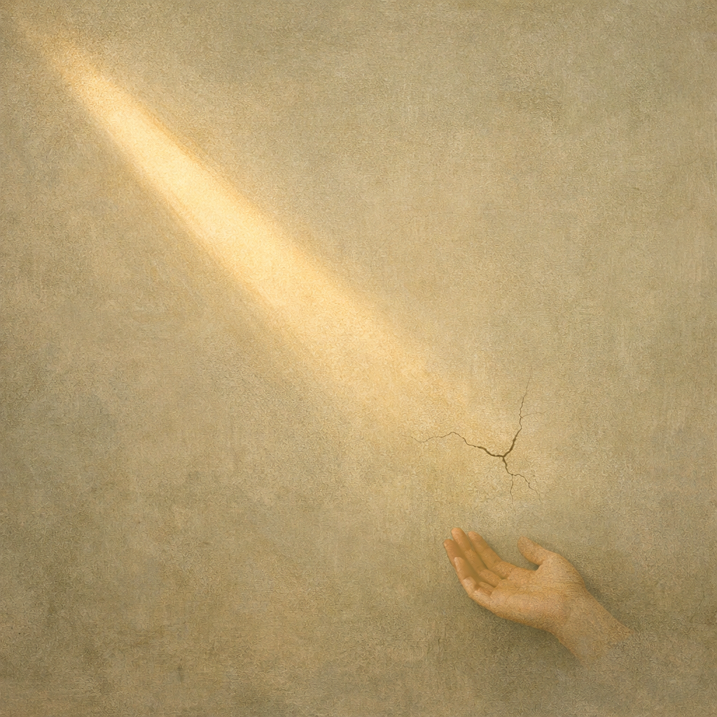 Akwarela z motywem wschodzącego słońca w sercu człowieka – metafora wewnętrznego światła i energii życia